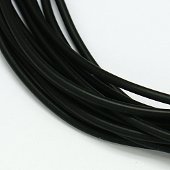 Black Synthetic Rubber Beading Cord, Round, Solid, No Hole, Black, 1.5mm, about 1.09 yards(1m)/strand