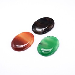 Mixed Color Dyed Natural Agate Cabochons, Oval, Mixed Color, 40x30x6mm