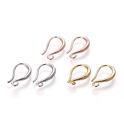 Mixed Color Brass Earring Hooks, with Horizontal Loop, Mixed Color, 15x9.5x2.5mm, Hole: 1.6mm, 20 Gauge, Pin: 0.8mm