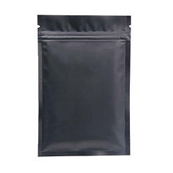 Черный Прямоугольная майларовая сумка из композитного материала с застежкой-молнией, Стойкий к запаху повторно закрывающийся для упаковки мешочка для вечеринок, пищевой блеск для губ, ювелирные изделия для хранения, чёрные, 15x10 см, 100 шт / комплект