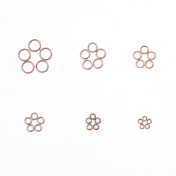Red Copper Brass Jump Rings, Open Jump Rings, Red Copper, 4~10x0.8~1mm, Inner Diameter: 2.4~8mm