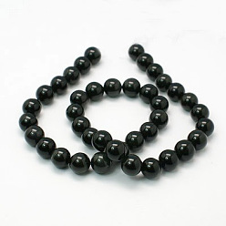 Black Natural Obsidian Beads Strands, Round, Grade AA, Black And Colorful, 16mm