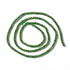 Diopside Natural Green Diopside Beads Strands, Round, Faceted, 2mm, Hole: 0.3mm, about 203pcs/strand, 15.75 inch (40cm)