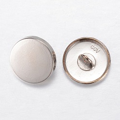 Platinum Alloy Shank Buttons, 1-Hole, Flat Round, Platinum, 25x7mm, Hole: 2mm