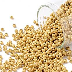 (PF557F) PermaFinish Gold Metallic Matte TOHO Round Seed Beads, Japanese Seed Beads, (PF557F) PermaFinish Gold Metallic Matte, 11/0, 2.2mm, Hole: 0.8mm, about 1110pcs/bottle, 10g/bottle