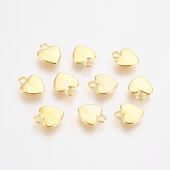 Golden Tibetan Style Alloy Charms, Lead Free, Nickel Free and Cadmium Free, Heart, Golden Color, 12mm long, 10mm wide, 2.5mm thick, hole: 2mm