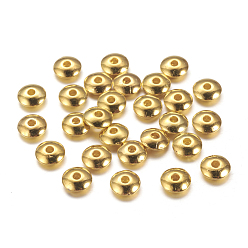 Golden Tibetan Style Spacer Beads, Lead Free & Cadmium Free, Flat Round, Golden, 6x2mm, Hole: 1.5mm