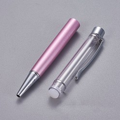 Бледно-Розовый Креативные шариковые ручки с пустой трубкой, со стержнем с черными чернилами внутри, для diy блестящая эпоксидная смола шариковая ручка с кристаллами гербариевая ручка для изготовления, серебряные, розовый жемчуг, 140x10 мм