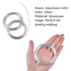 Silver Aluminum Wire, Bendable Metal Craft Wire, Flat Craft Wire, Bezel Strip Wire for Cabochons Jewelry Making, Silver, 3x1mm, about 6.56 Feet(2m)/roll