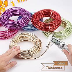 Lilac Round Aluminum Wire, for Jewelry Making, Lilac, 4 Gauge, 5.0mm, about 32.8 Feet(10m)/500g
