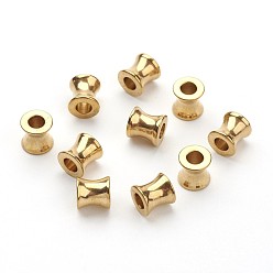 Golden 304 Stainless Steel European Large Hole Beads, Column, Golden, 8x8mm, Hole: 4mm, 10pcs/set