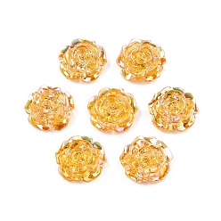 Золотистый Прозрачные кабошоны из абс-пластика, цветок, золотые, 19.5x7.5 мм