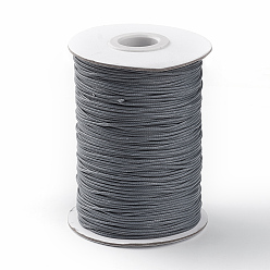Dark Gray Korean Waxed Polyester Cord, Dark Gray, 1mm, about 85yards/roll