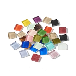 Mixed Color Mosaic Tiles Glass Cabochons, for Home Decoration or DIY Crafts, Square, Mixed Color, 15x15x4mm, about 450pcs/1000g