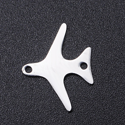Stainless Steel Color 201 Stainless Steel Links connectors, Laser Cut, Plane, Stainless Steel Color, 18x14x1mm, Hole: 1.5mm