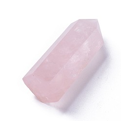 Quartz Rose Perles en quartz rose naturel, pierres de guérison, baguette magique de thérapie de méditation d'équilibrage d'énergie de reiki, facette, balle, pas de trous / non percés, 50~60x14~20x14~17mm