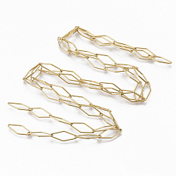 Golden 201 Stainless Steel Rhombus Link Chains, Soldered, Golden, 20x8x1mm, about 39.37 inch(1m)/strand