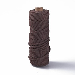 Coconut Brown Cotton String Threads, Macrame Cord, Decorative String Threads, for DIY Crafts, Gift Wrapping and Jewelry Making, Coconut Brown, 3mm, about 54.68 yards(50m)/roll