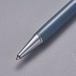 Стально-синий Креативные шариковые ручки с пустой трубкой, со стержнем с черными чернилами внутри, для diy блестящая эпоксидная смола шариковая ручка с кристаллами гербариевая ручка для изготовления, серебряные, стальной синий, 140x10 мм