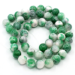 Mixed Color Natural Persian Jade Beads Strands, Dyed, Round, Mixed Color, 8mm, Hole: 1.2~1.5mm, about 50pcs/strand, 16 inch