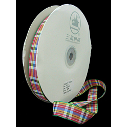 Coloré Ruban tartan double face ruban de satin, Ruban de nylon, environ 5/8 pouce (15 mm) de large, 50 yards / rouleau (45.72m / roll)