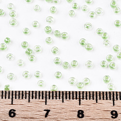 Olive Drab 12/0 Glass Seed Beads, Transparent Inside Colours Luster, Round Hole, Round, Olive Drab, 12/0, 2~2.5x1.5~2mm, Hole: 0.8mm, about 30000pcs/bag