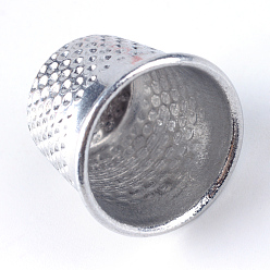 Platinum Aluminum Finger Thimbles Metal Shield Sewing Grip Protector, Platinum, 15x19mm