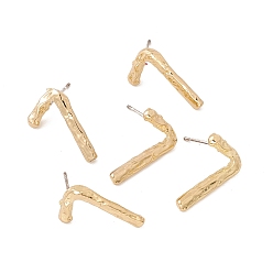 Number Brass Number Stud Earrings with 925 Sterling Silver Pins for Women, Num.7, 19x11mm, Pin: 0.7mm