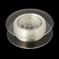 Прозрачный Японская эластичная хрустальная нить, эластичная нить браслета, с упаковочной коробкой, прозрачные, 0.8 мм, 50 ярдов / коробке