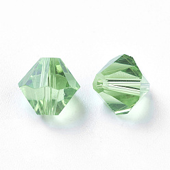 Lime Green Imitation Austrian Crystal Beads, Grade AAA, Faceted, Bicone, Lime Green, 8x8mm, Hole: 0.9~1mm
