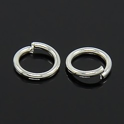 Silver Jewelry Findings, Brass Jump Rings, Cadmium Free & Lead Free, Open Jump Rings, Silver, 7x1.2mm, Inner Diameter: 4.6mm, about 6350pcs/kg