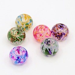 Mixed Color Spray Painted Glass Beads, Large Hole Beads, Rondelle, Mixed Color, 15x10mm, Hole: 5.5~6mm