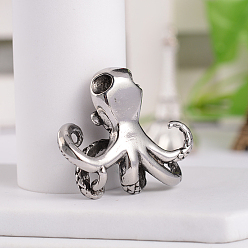 Antique Silver Retro 316 Surgical Stainless Steel Octopus Pendants, Antique Silver, 29.5x33.5x11.5mm, Hole: 4x3mm