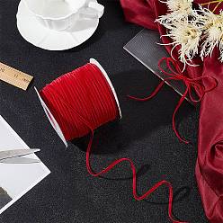 Dark Red Polyester Velvet Ribbon for Gift Packing and Festival Decoration, Dark Red, 1/8 inch(4mm), about 100yards/roll(91.44m/roll)