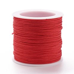 Rouge Fil de nylon, matériel de bricolage pour la fabrication de bijoux, rouge, 1 mm, 100 mètres / rouleau