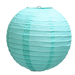 Cyan Paper Ball Lantern, Round, Cyan, 25cm