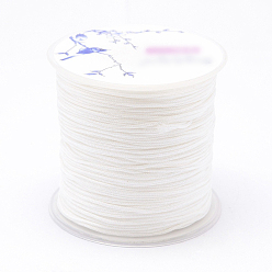 White Nylon Threads, White, 1mm, about 109.3yards/roll(100m/roll)