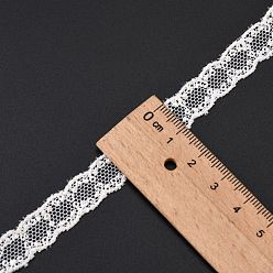White Lace Trim Nylon Ribbon for Jewelry Making, White, 3/8 inch(11mm), about 60yards/roll(54.864m/roll)