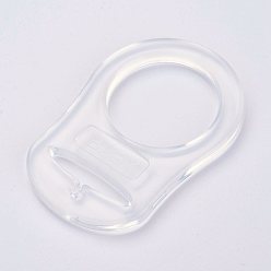 Прозрачный Кольцо-держатель для детской соски из экологически чистого пластика, прозрачные, 48x32x3 мм, отверстие : 22 мм