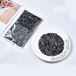 Noir Perles de rocaille en verre, mixedstyle, formes mixtes, noir, 1~7x2~4mm, Trou: 0.7~1mm, environ 450 g / livre