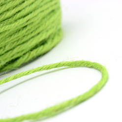 Pale Green Colored Jute Cord, Jute String, Jute Twine, 3-Ply, for Jewelry Making, Pale Green, 2mm, about 109.36 yards(100m)/roll
