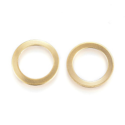 Golden Ion Plating(IP) 304 Stainless Steel Linking Rings, Golden, 15x1mm