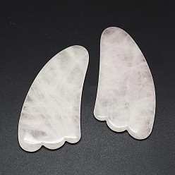 Rose Quartz Natural Rose Quartz Gua Sha Boards, Scraping Massage Tools, Gua Sha Facial Tools, 90~110x40~56x6~8mm