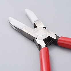 Stainless Steel Color Carbon Steel Jewelry Pliers, Flat Nose Pliers, Stainless Steel Color, 142x98x8mm