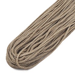 Linen Braided Polyester Cord, with Polyester Elastic Cord, Linen, 5mm, 50Yards/Bundle(150 Feet/Bundle)