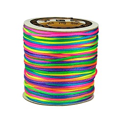 Colorful Nylon Thread, Rattail Satin Cord, Colorful, 1.5mm, about 109.36 yards(100m)/roll