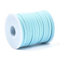 Sky Blue Soft Nylon Cord, Flat, Sky Blue, 5x3mm, about 21.87 yards(20m)/roll