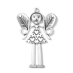 Antique Silver Tibetan Style Alloy Large Fairy Pendants, Antique Silver, Lead Free & Cadmium Free, 80x53x6mm, Hole: 3.5mm