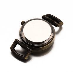 Antique Bronze Alloy Watch Components, Flat Round, Antique Bronze, 49x27x9mm