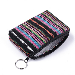 Mixed Color Cloth Clutch Bags, Change Purse, with Iron Ring, Mixed Color, 120~122x88~92x12~13mm